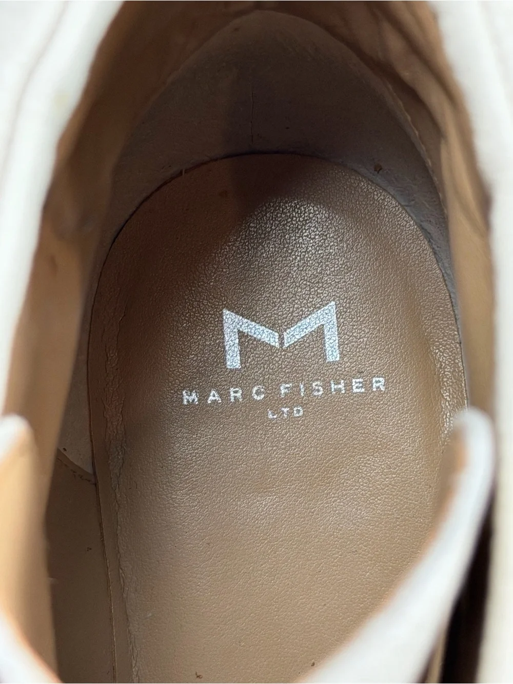 Marc Fisher Men’s Cream‎ Leather Upper Interior-Stamped Boot 11M
